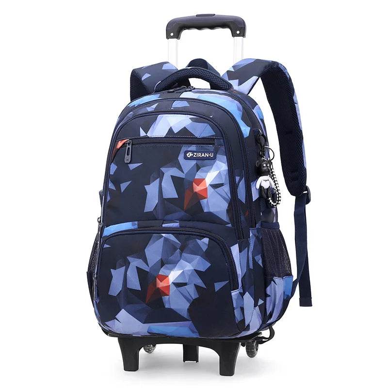 Children School bag with wheels school backpack On wheels School Trolley backpacks bags for boys wheeled School Rolling backpack - AIAZ