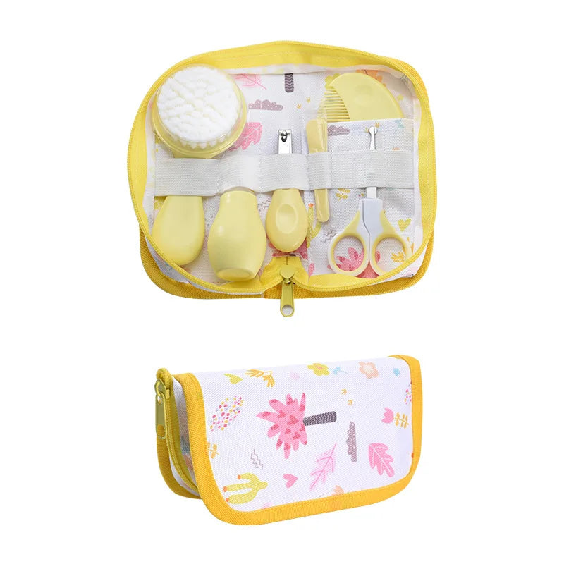 6Pcs/set Baby Care Kit Nasal Aspirator Nail Clipper Sharpener Daily Cleaning Supplies Care Head Brush Comb Scissors Tool Package