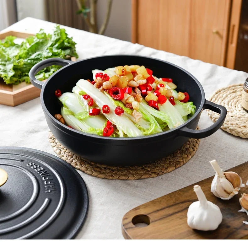 Rushed 30cm Kitchen for Queen's Pot Enamel Cast Iron Multi Functional Non Stick Stewed Pork and Chicken Soup Household Cookware
