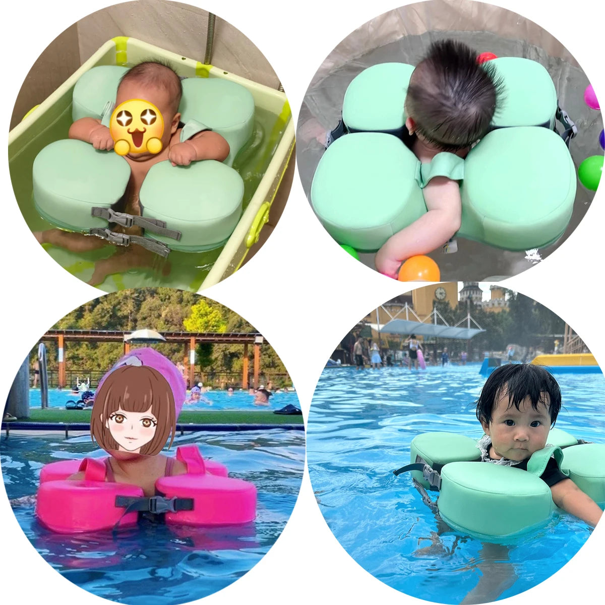 Non-inflatable Baby Swimming Floating Ring Anti Rollover Kid Swim Trainer Child Underarm Swimming Ring for 3-36 Months Baby