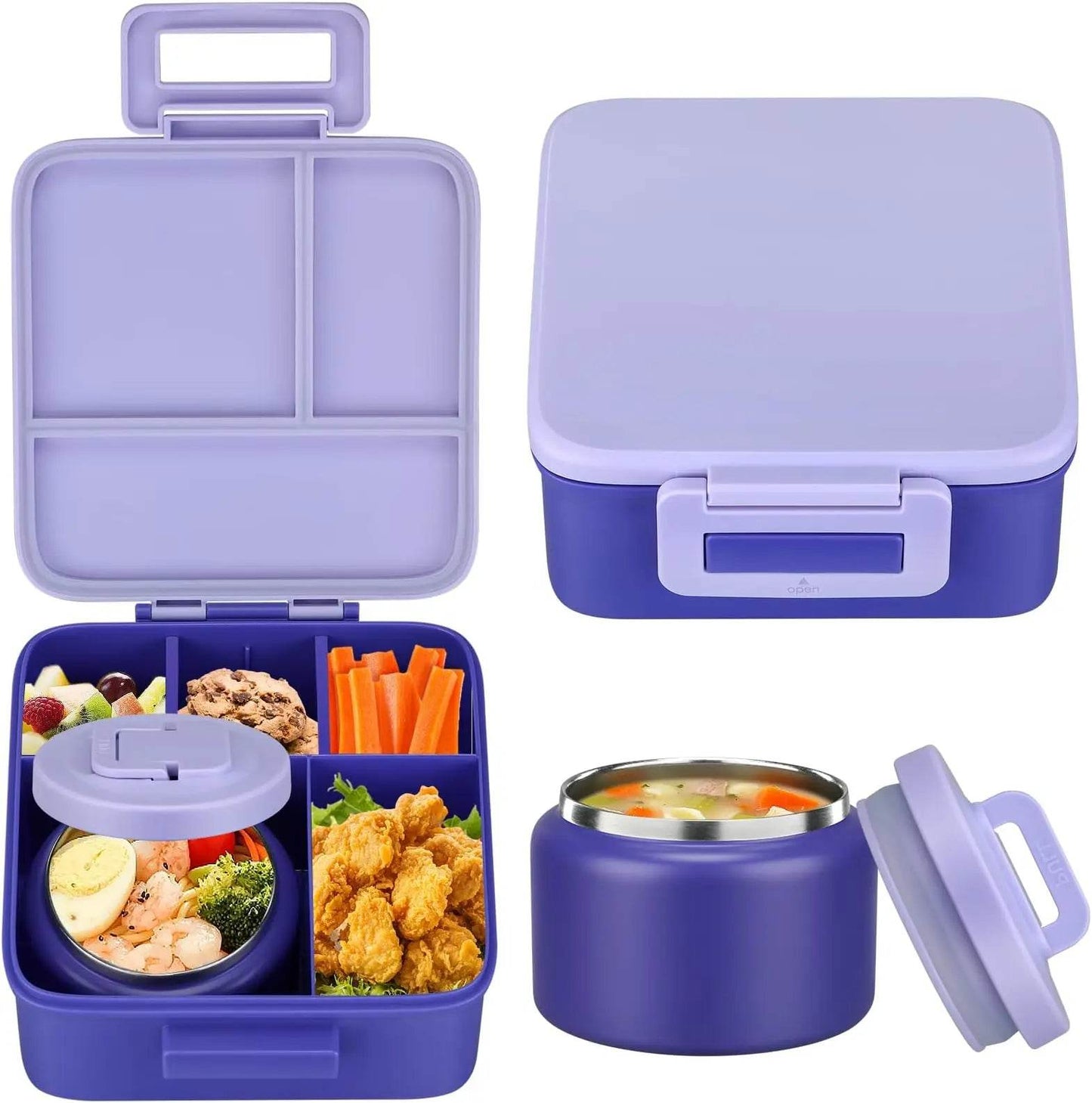 Bento Lunch Box With 8oz Stainless Steel Insulated Vaccum Food Jar - AIAZ