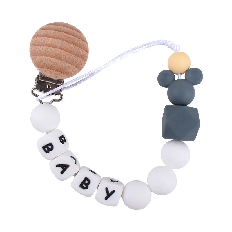 Baby Pacifier Clip Personalize Name Custom Newborn Dummy Nipple Holder Chain Babies Accessories Pendant Teething Toys Chew Gifts