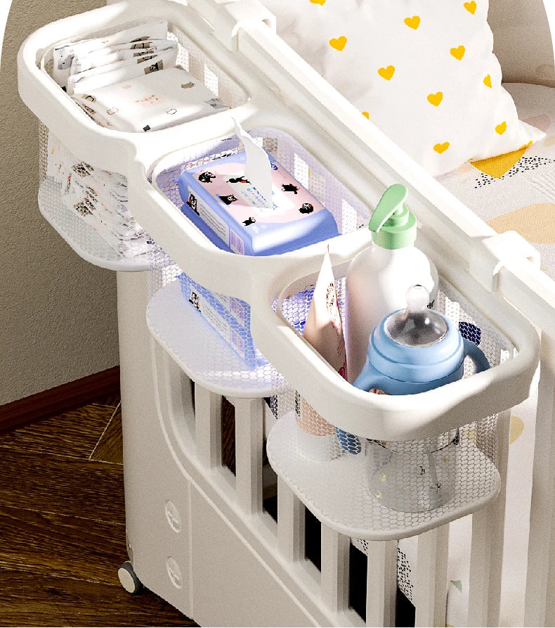 zz Movable Crib Bed Diaper-Changing Table Lifting Multifunctional Children's Bed Cradle Newborn