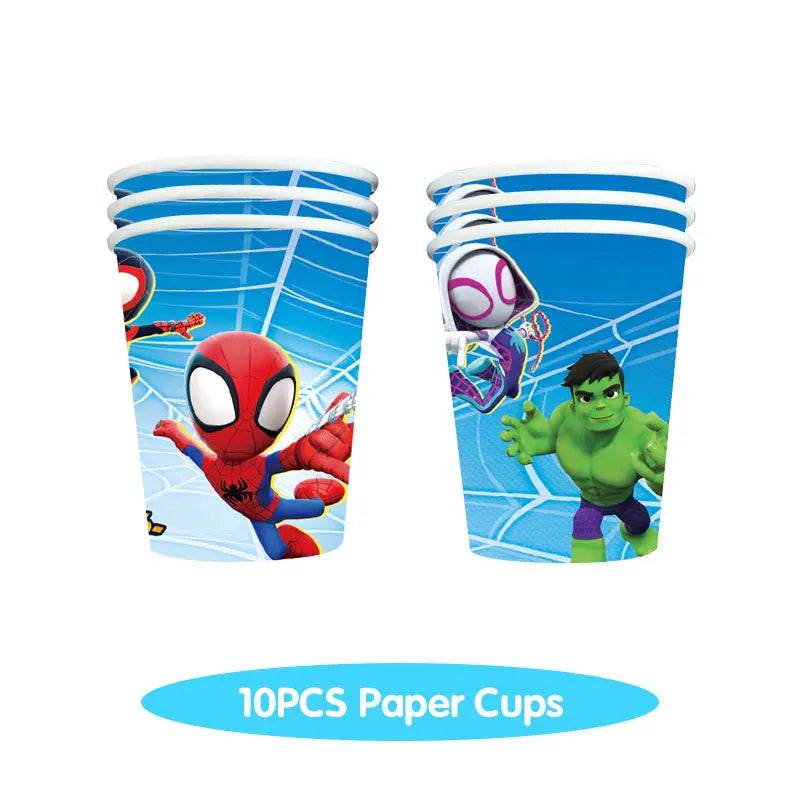 Spidey And His Amazing Friends Birthday Decoration Party Supplies Paper Cups Plates Napkins Tableware Tablecloth Kids Balloons - AIAZ
