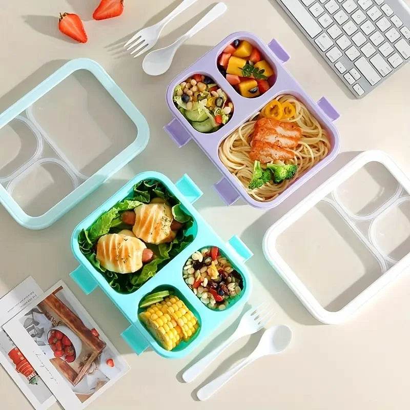 Bento Box Leakproof Lunch Food Storage with Stackable Design Carry Handles Office School for Kitchen Restaurant Use Lunch Box - AIAZ