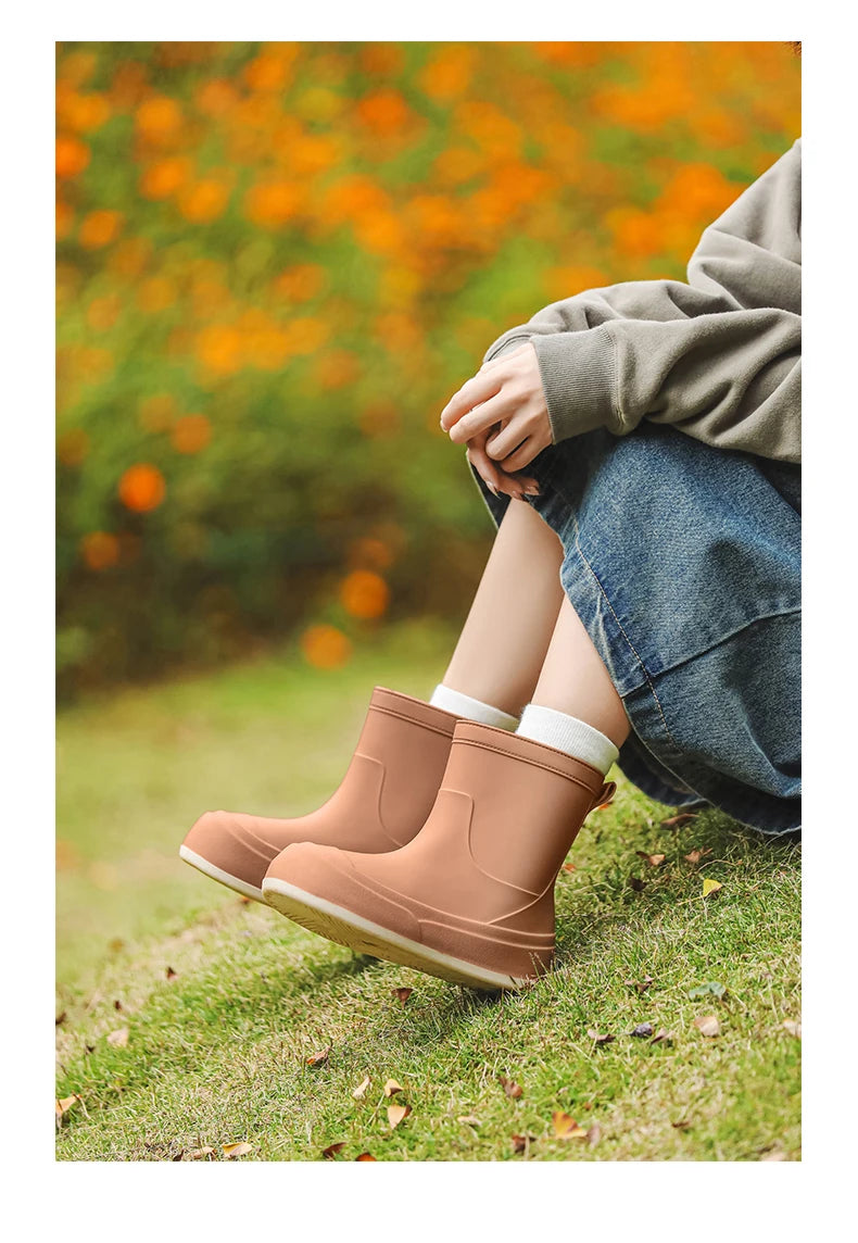 Cute Parent-Child Rain Boots Women's Anti-Slip Waterproof oes Four Seasons Universal Slip-Resistant Rubber Boots