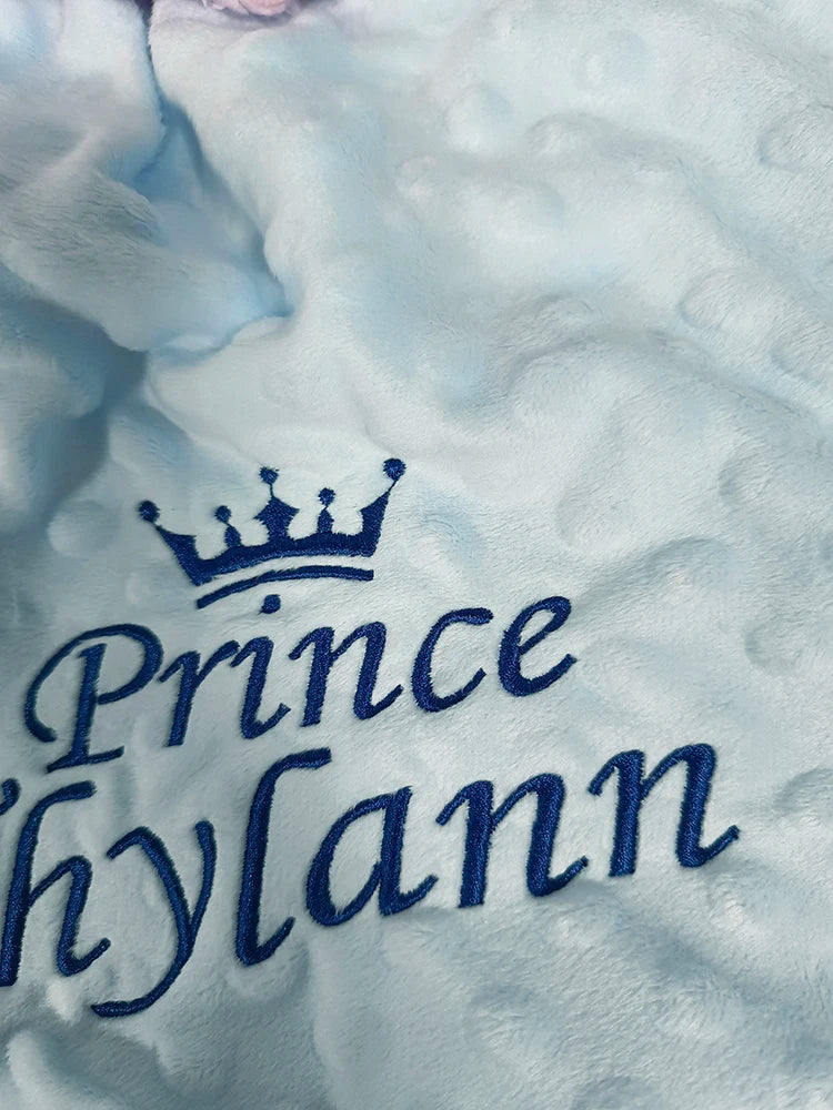 Personalized Bubble Minky Fleece Baby Blanket with Name DIY Custom Toddler Crib Stroller Blanket For Newborn Baby Birthday Gift