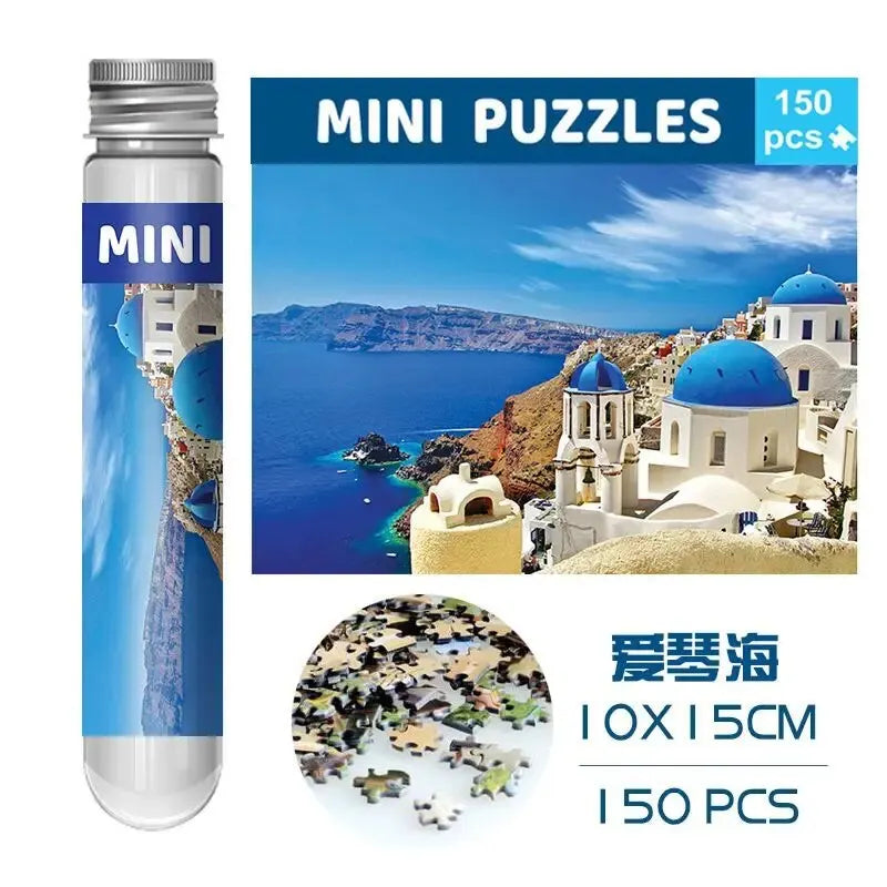 Test Tube Puzzle 150pcs Sakura Train Romantic Town Decompress Toy Educational Family Game