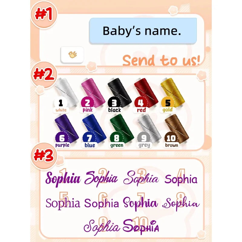 Embroidered Name Knitted Blanket Stroller Cover Kids Cotton Nap Blanket for Newborn Shower Gifts