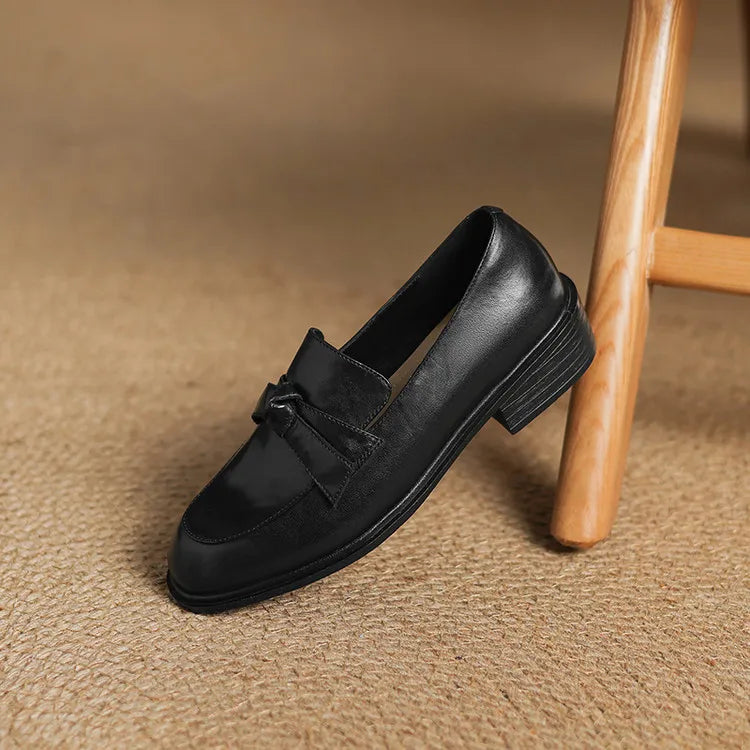 Dress Shoes Women Loafers Cow Leather Sheepskin Rubber Formal Business Suit Ladies 2025 Spring Autumn Handmade