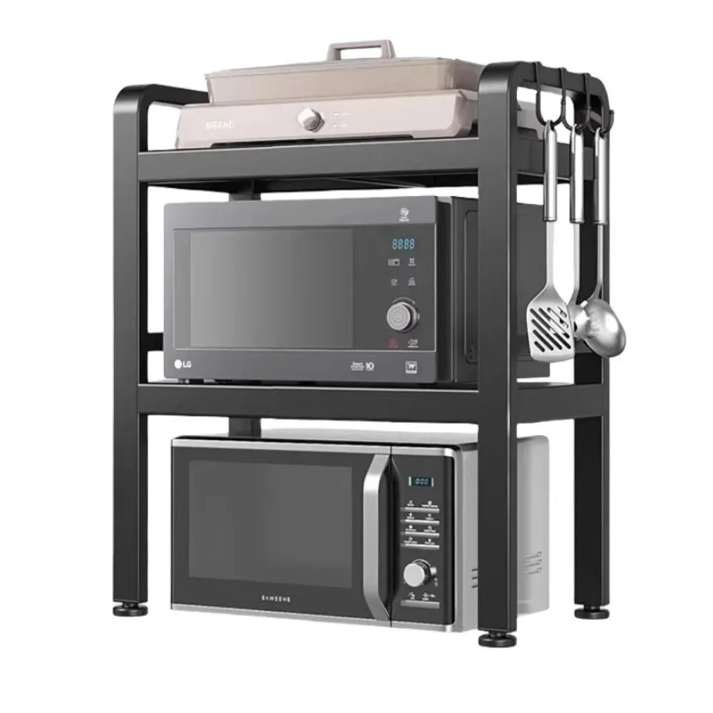 Household Multi-layer Width and Height Adjustable Storage Rack Kitchen Rust Proof Thickened Stable High Load-bearing Reset Rack