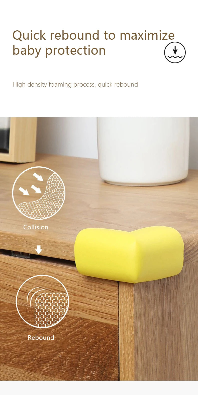 20Pcs Baby Safety Edge Protection Enfant Table Corner Bumper Protector NBR Furniture Corner Anti-collision Guard Children Safety