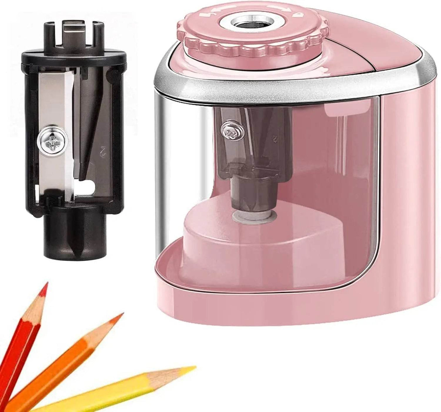 Portable Electric Pencil Sharpeners Fast Sharpen Back to School Supplies Sketch Writing Pencils(6-8mm) Student Classroom Office - AIAZ