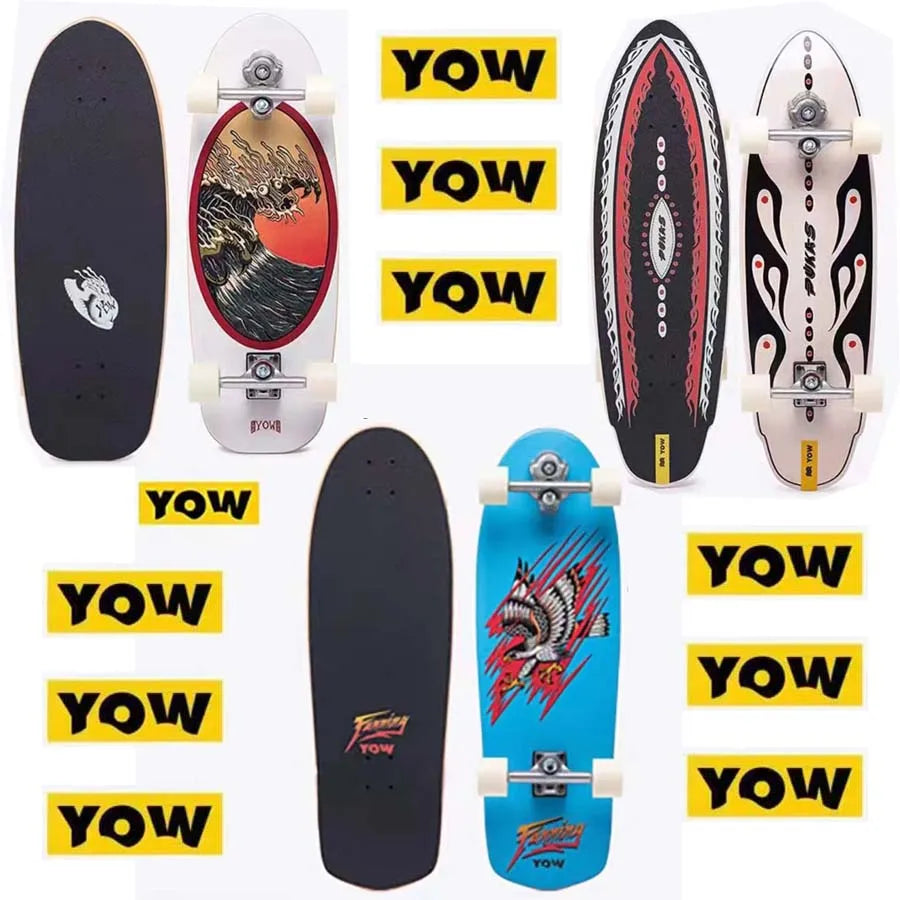 YOW land surf skateboard longboards whole kits good quality spring system branded with trucks wheels bearings and tool