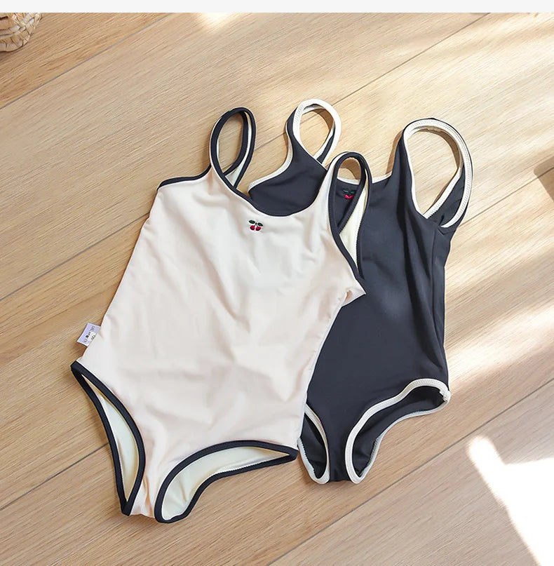 Summer New Danish Girls Swimwear Baby Swimwears Cherry Pattern Split Swimsuit Bikinis Maillot De Bain Enfant Fille Mayo