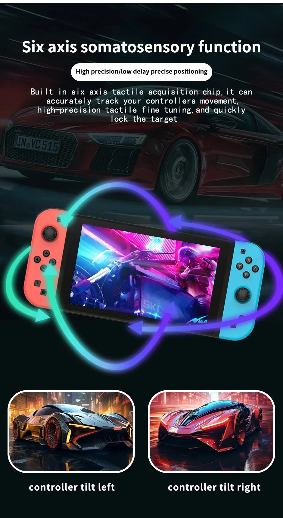 Wireless Gamepad For Switch/OLED/IOS/Android/PC Bluetooth Controller Joystick With Trubo Wake UP 6 Axis Gyro Joycon Game Console
