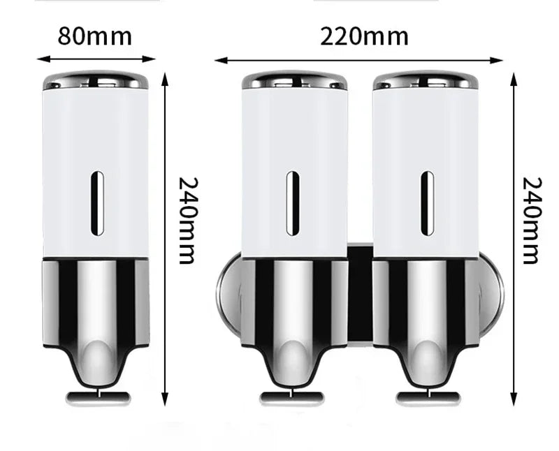 Soap Dispensers Shampoo Dispenser Hotel Bathroom Toilet Wall-mounted Shampoo Shower Gel Press Box Soap Pump Barrel Hand Liquid