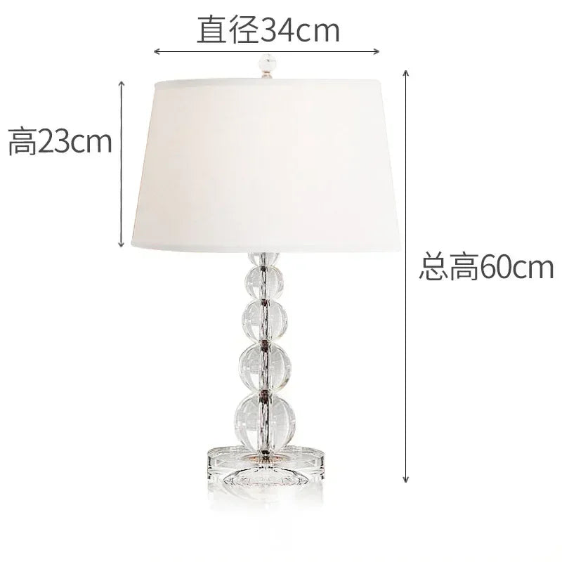 2025 Creative Fabric Table Lamp Crystal Glass Ball Lamp Living Room Creative Bubble Light Bedroom Beside Art Reading Lamp