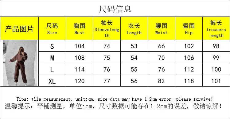 Hoodies Suit Winter Autumn Solid Casual Tracksuit Women Fleece 2 Pieces Set Sports Sweatshirts Pullover Jogger Sweatpants Outfit - AIAZ