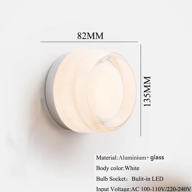 IWHD Home Decor LED Wall Lights Fixtures Glass Aluminum Corridor Bedroom Living Room Nightlights Modern Moon Lamp Miroir Mural