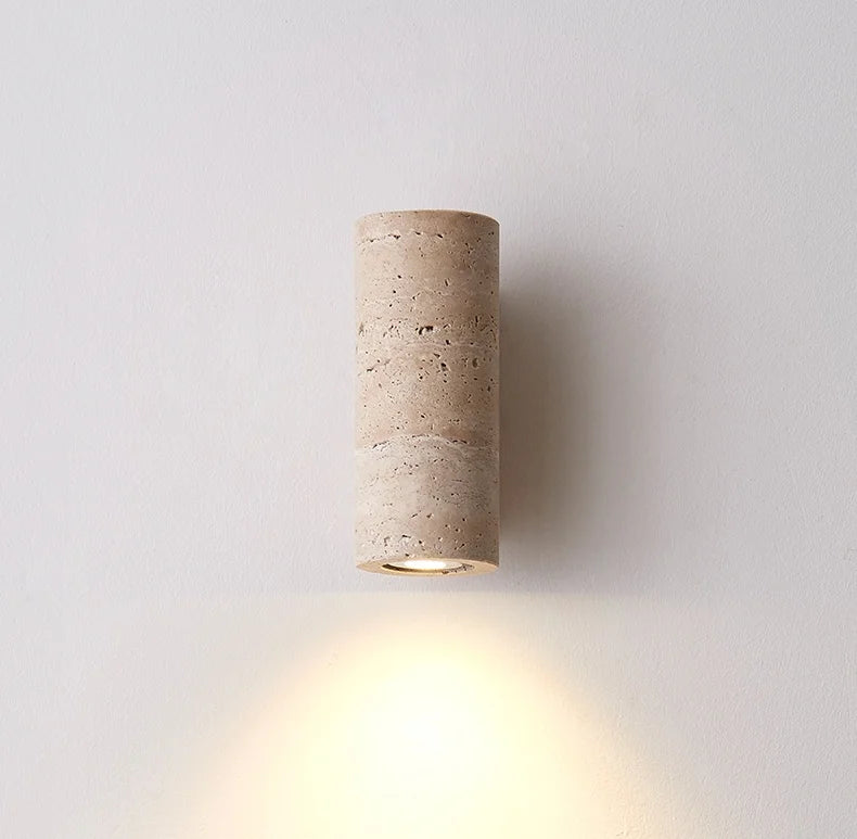 Simple Yellow Travertine Led Wall Lights For Balcony Bedroom Living Room Home Decor Modern Bedside Lamp Luminaria De Parede