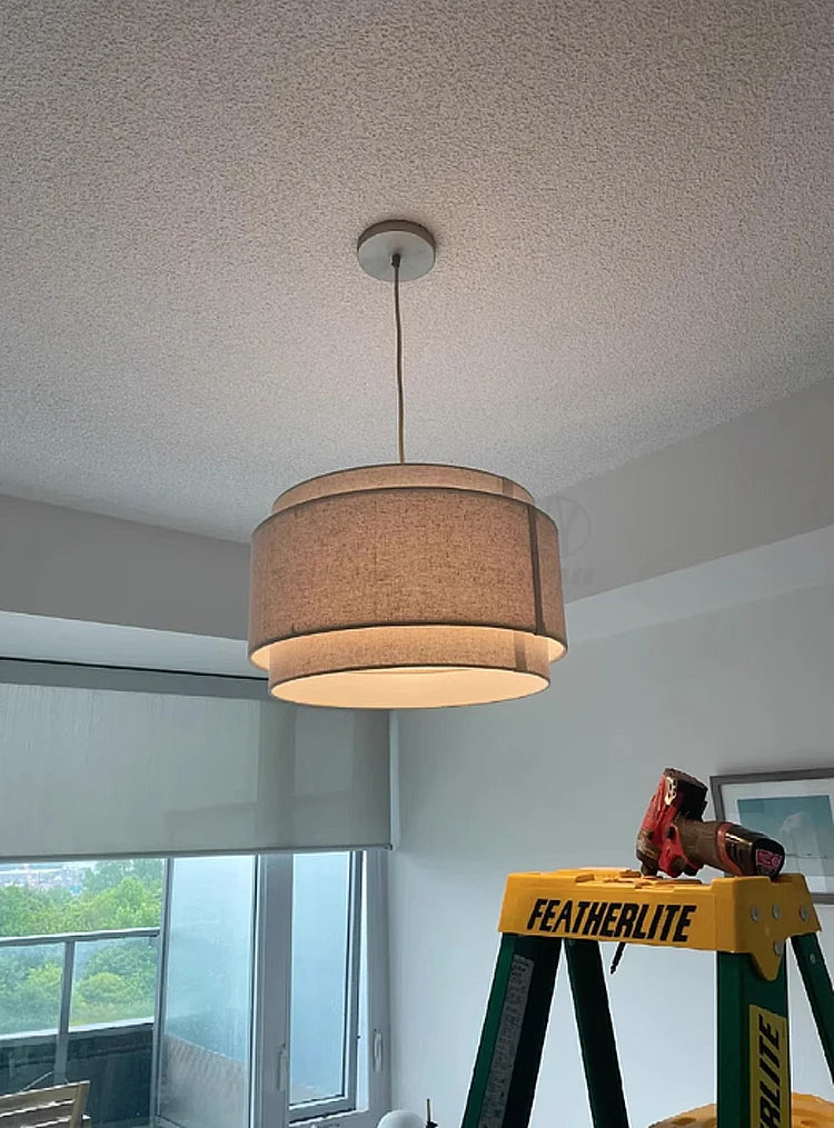 GEW Wabi-Sabi Hand-knitted Chandeliers Nordic Fabric Lampshade Pendant Lights For Restaurants, Shops, Bedroom Home Decor BT3001