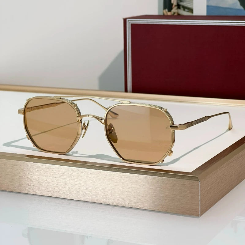 MARBOT Sunglasses Double Bridge Design Handmade Quality Alloy Rectangular Designer Brand Classic Alloy Glasses Outdoor UV400