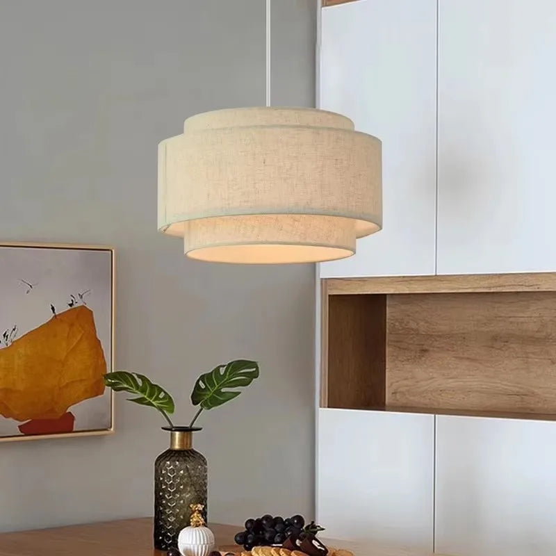 GEW Wabi-Sabi Hand-knitted Chandeliers Nordic Fabric Lampshade Pendant Lights For Restaurants, Shops, Bedroom Home Decor BT3001