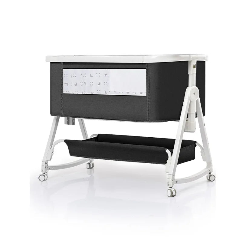 Baby bed splicing baby movable portable cradle bed foldable multifunctional newborn adjustable