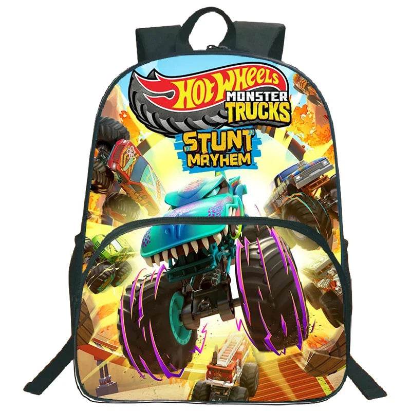 Hot Wheels Let's Race Print Backpack 3pcs Set Boys Girl Child School Bookbag Large Capacity Student Backpack Back to School Gift - AIAZ