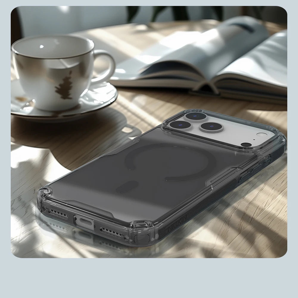 Nillkin For iPhone 17 Pro Max 17 Air 16 Pro Max 17Pro 16Pro Nature Pro Magnetic Transparent TPU Frame Cover Phone Case