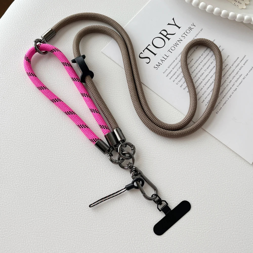 New Three-in-one Multi-Functional Mobile Phone Lanyard Rope Crossbody Strap Neck Lanyard Short Rope Wrist Strap Anti-lost Chain
