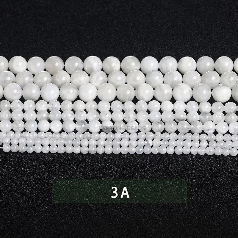 Natural Black Sunstone Moonstone Beads Round Loose Spacer Gems Charm Bead For Jewelry Making DIY Bracelet Necklace Accessories