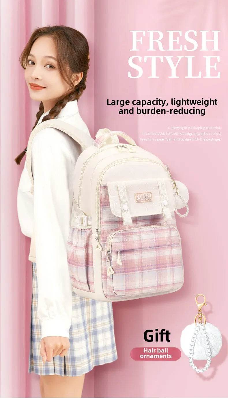 SET Backpacks for Girls School Bags Aesthetic Backpack Elementary Student Teen Girls Cute Bookbag Kids Backpack Girls mochila - AIAZ