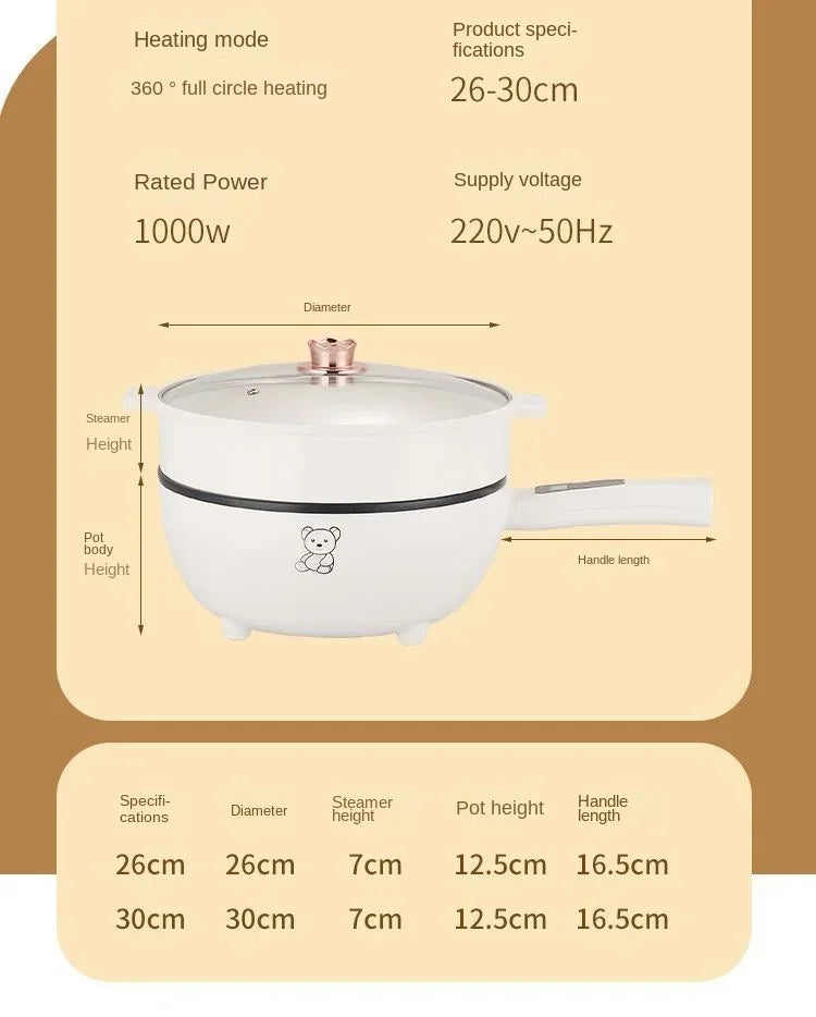 Electric fryer for household use, large capacity intelligent stir frying, multifunctional non stick pan, electric fryer