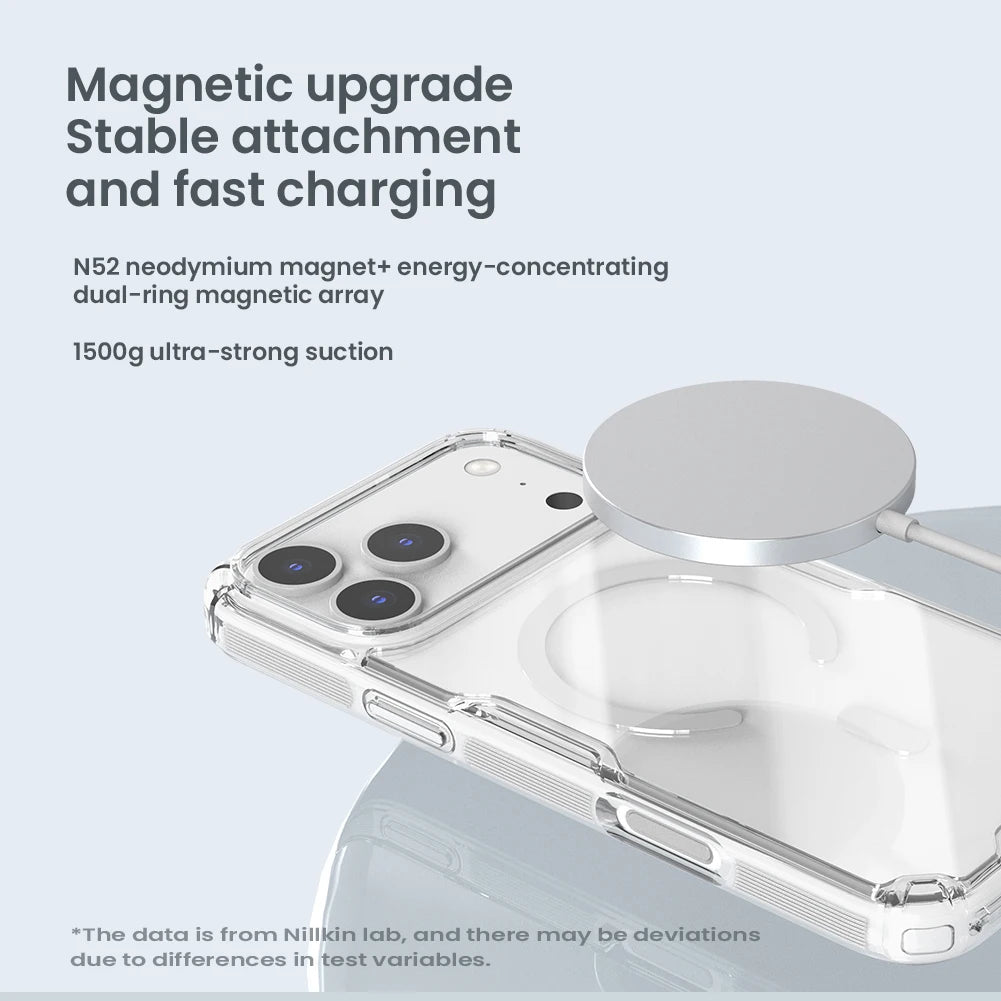 Nillkin For iPhone 17 Pro Max 17 Air 16 Pro Max 17Pro 16Pro Nature Pro Magnetic Transparent TPU Frame Cover Phone Case