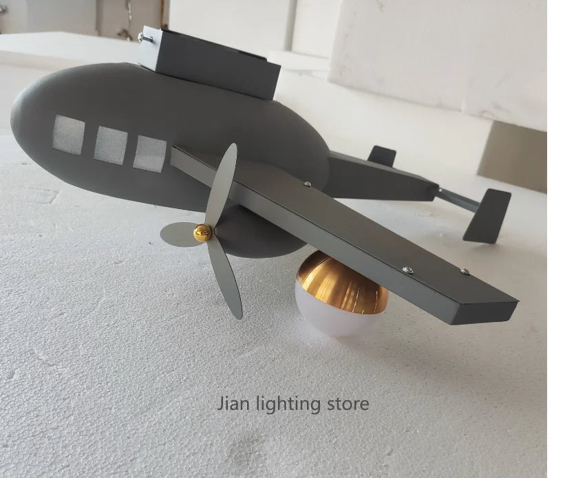 JIANKEXING Bedroom Lights Children's Room Lights Luxury Creative Cartoons Airplanes Chandeliers Modern Minimalist Boys Girls