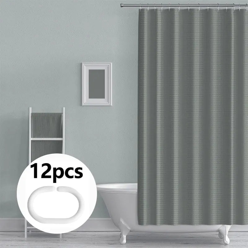 Shower Curtain Waterproof Mildew-proof with 12 Hooks Modern Shower Plant Printed Curtain Set For Bathroom Bathroom