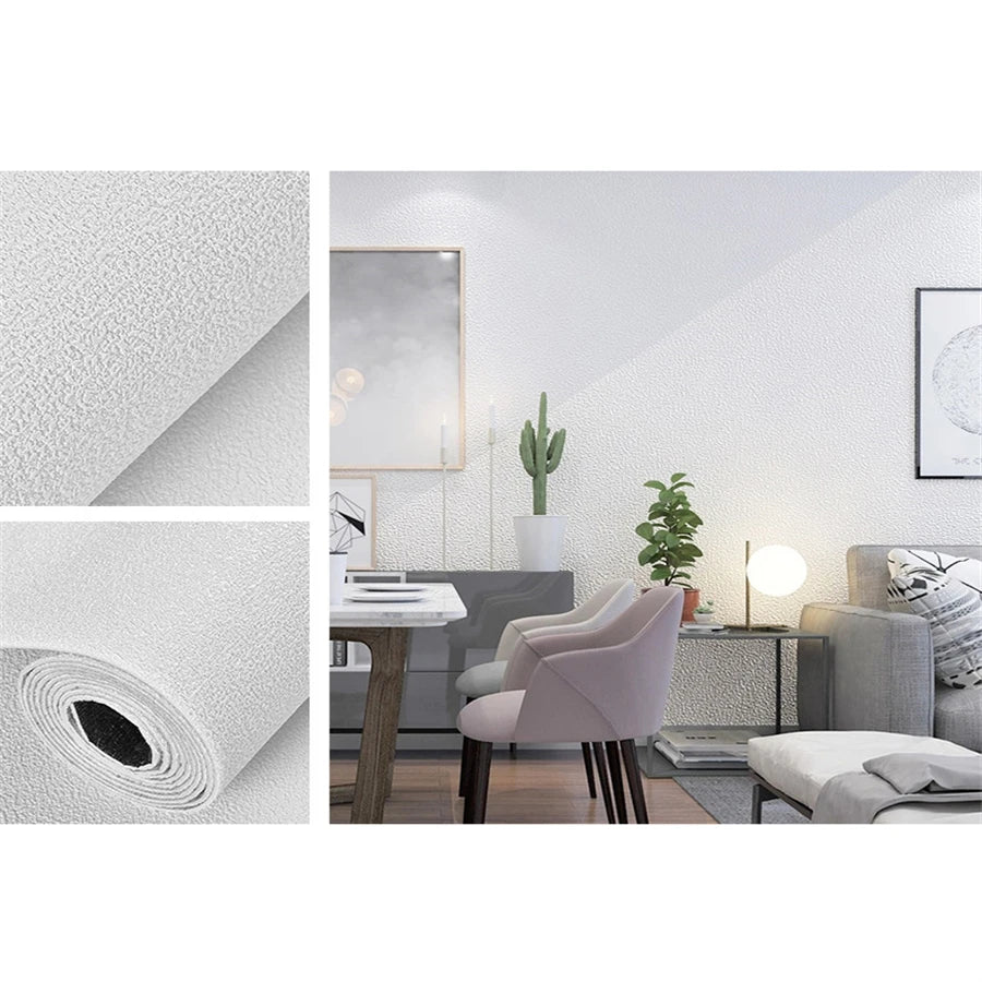 Self Adhesive 3D Panel Linen Wallpaper Foam Soundproof Waterproof 3D Diatom mud Wall Sticker modern simple Bedroom Wallpaper