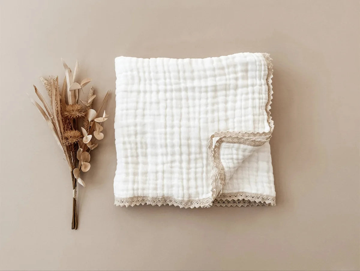 6 Layers Bamboo Cotton Baby Receiving Blanket Infant Kids Swaddle Wrap Blanket Sleeping Warm Quilt Bed Cover Muslin Baby Blanket