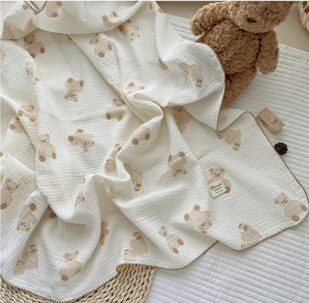 Muslin Swaddle Blankets Newborn Summer Baby Blanket Cotton Infant Swaddle Wrap Receiving Blanket For Crib Stroller Sleeping Item