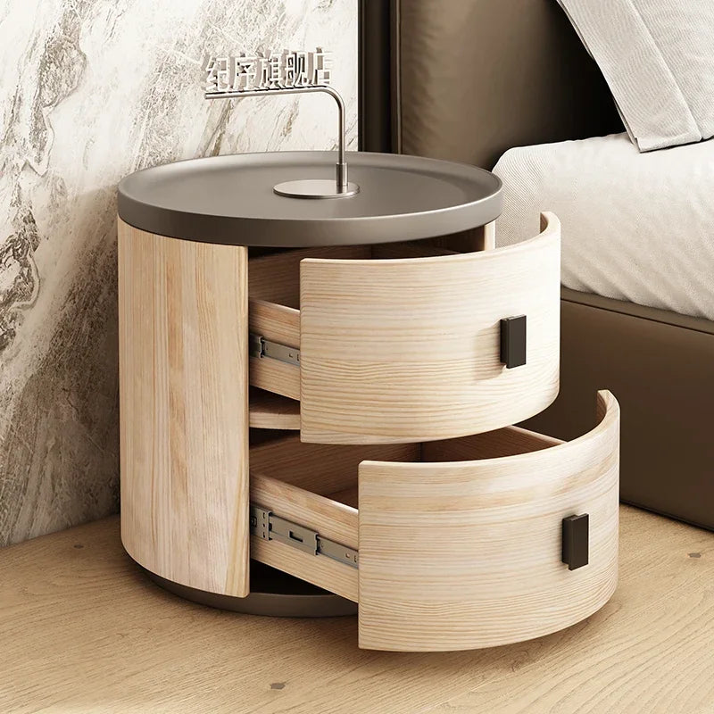 Nordic Solid Wood Bedside Table,Nightstand,Storage Cabinet,Comfortable with Drawer,Bedroom Bedside Tables,Living Room Furniture