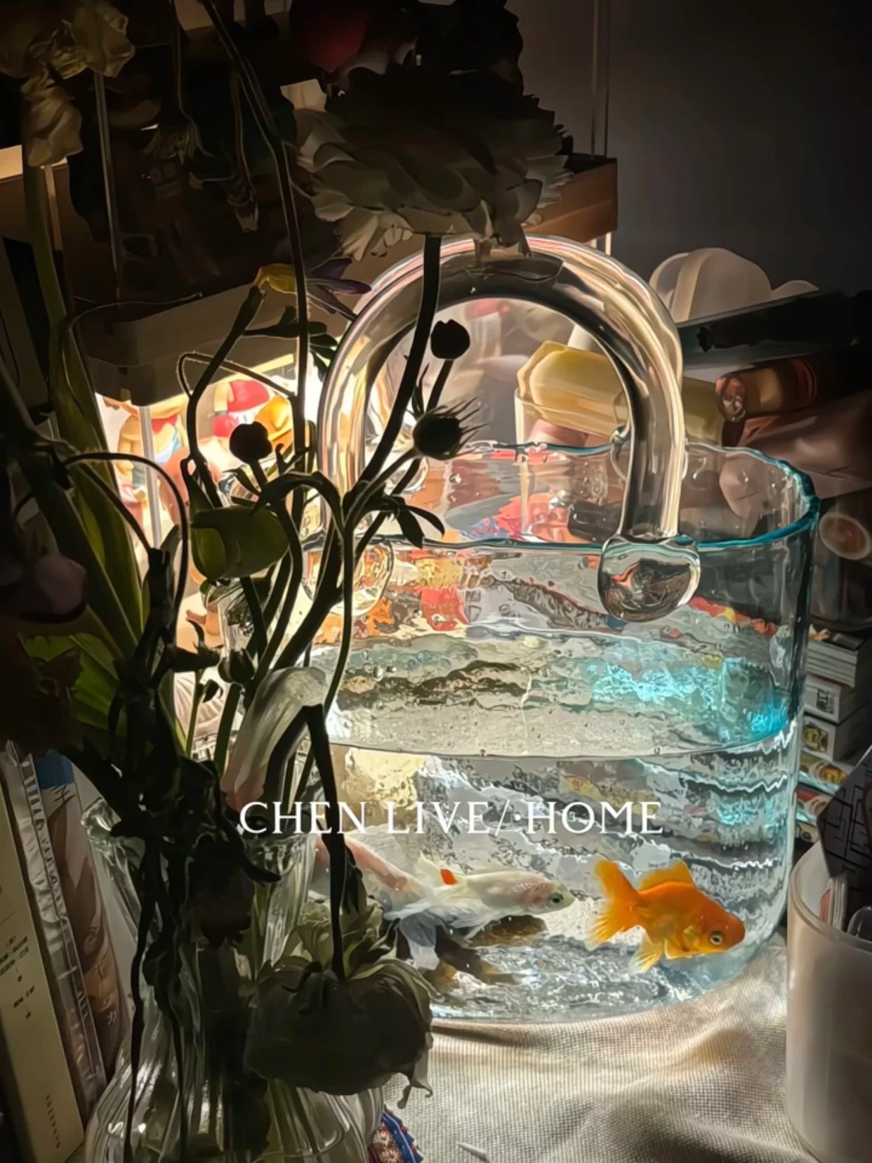 Transparent Glass Handheld Vase Creative Hydroponic Flower Arranger Living Room Decorative Tabletop Aquarium Modern Simplici