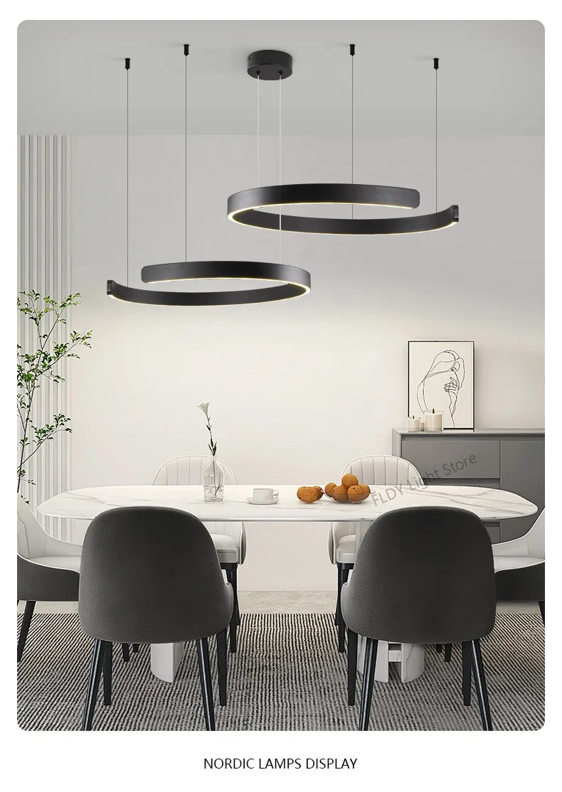 Ceiling chandelier Pendant light Chandeliers for dining room LED Bedroom living room nordic home decor Modern Round ring lamps