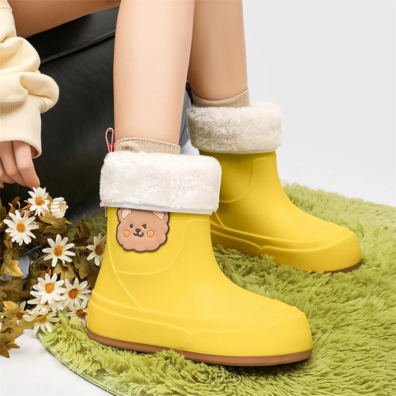 Cute Parent-Child Rain Boots Women's Anti-Slip Waterproof oes Four Seasons Universal Slip-Resistant Rubber Boots