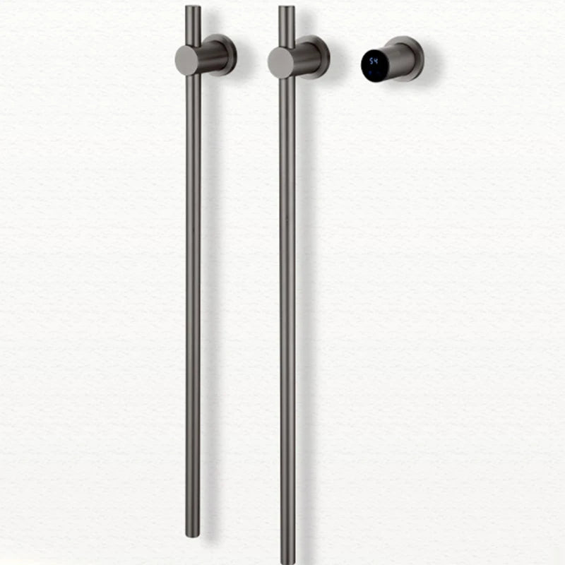 Smart Hidden Carbon Fiber Vertical Electric Heated Towel Rack Black Bathroom Bath Gray Dryer Rail Warmer Wifi Touch Control