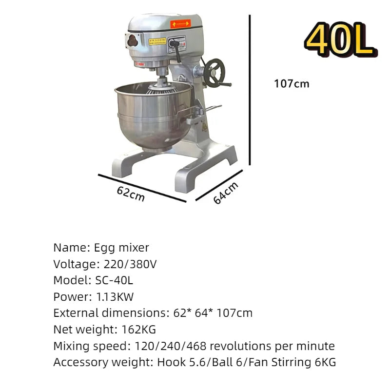 10L 20L 30L 40L Electric Kitchen Mixer Food Processors Portable Electric Mixer Hand Blender Home Appliance Mixing Equipment