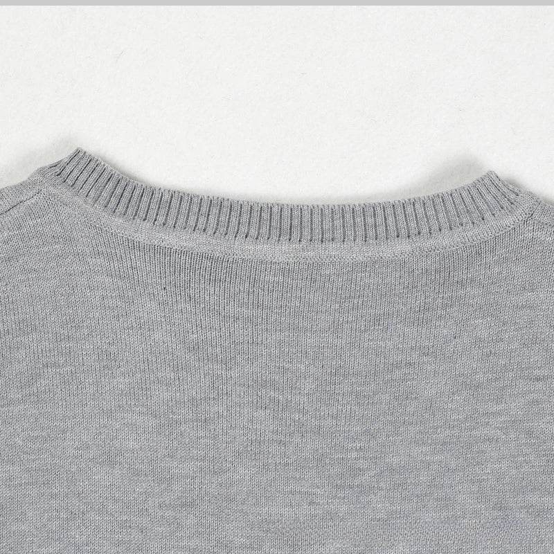 Sweater Vest Men Thicken V-neck Sleeveless Knitted Sweaters Vests Striped Retro Preppy-style Simple Chic Loose Casual All-match - AIAZ