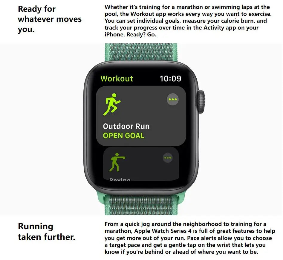 100% Original Apple Watch Series 4 Smartwatch 40MM/44MM GPS Aluminum with Sport Band (Renewed)