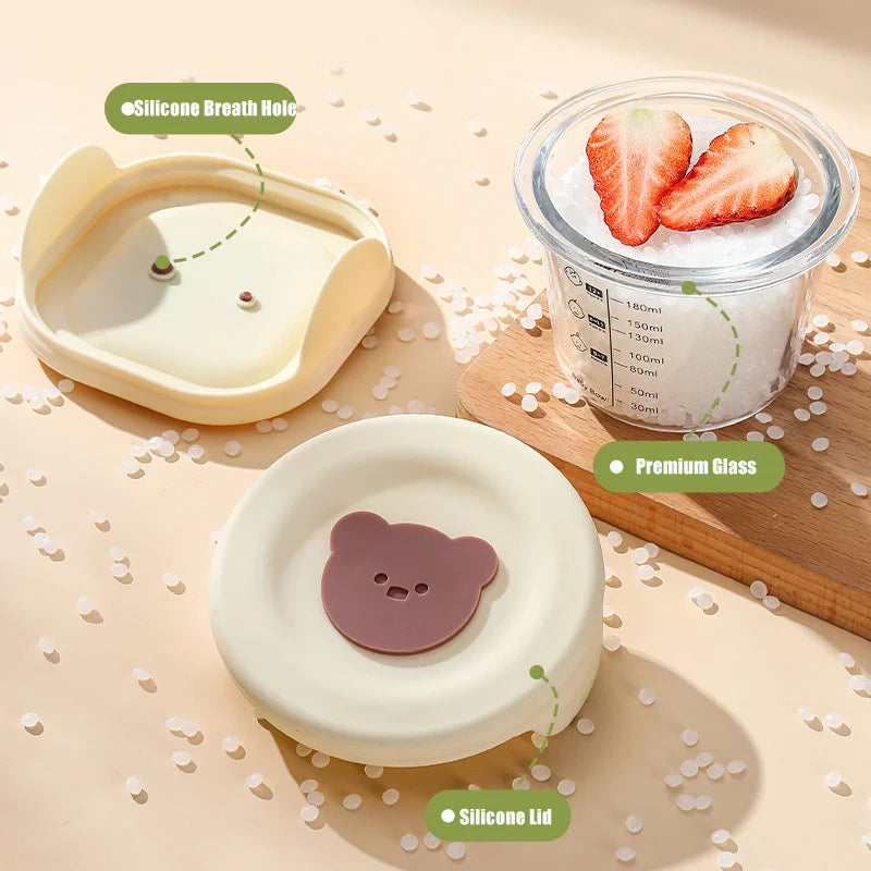 180ml Glass Baby Food Storage Jars With Lids Leakproof Snack Puree Containers For Toddlers Freezer Microwave Safe Feeding Bowls